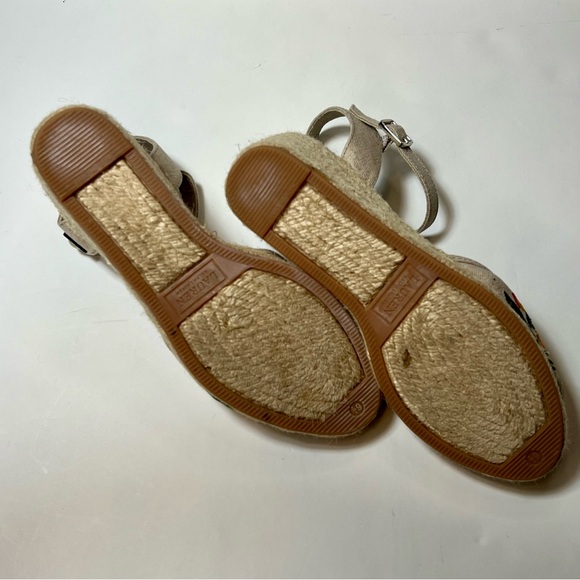 LAUREN RALPH LAUREN CARLYNDA Espadrille Wedge Floral Size 6 1/2 - Picture 8 of 11